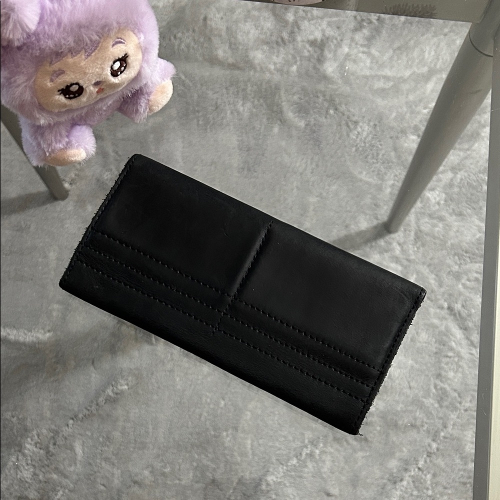 Sseko Black Leather Envelope credit card holder Wallet - Picture 3 of 8